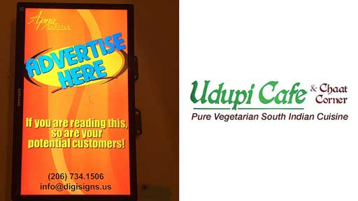 Desi-Advertising-at-Udupi-Cafe--in-Bellevue Desi-Advertising-at-Udupi-Cafe--in-Bellevue